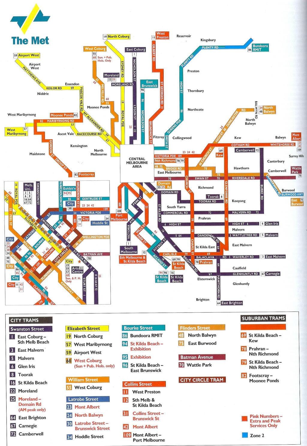மெல்போர்ன் பொது போக்குவரத்து வரைபடம்