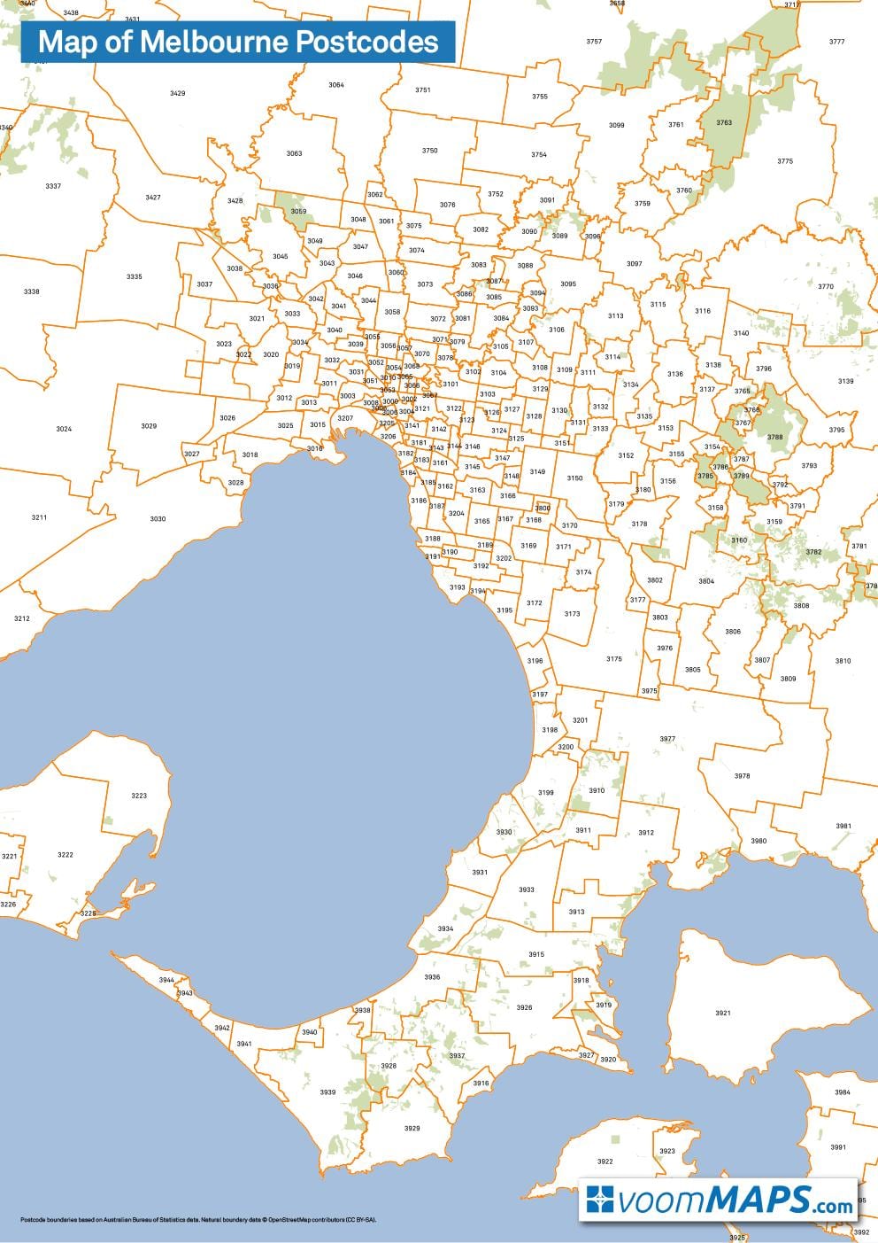 வரைபடம் மெல்போர்ன் postcodes