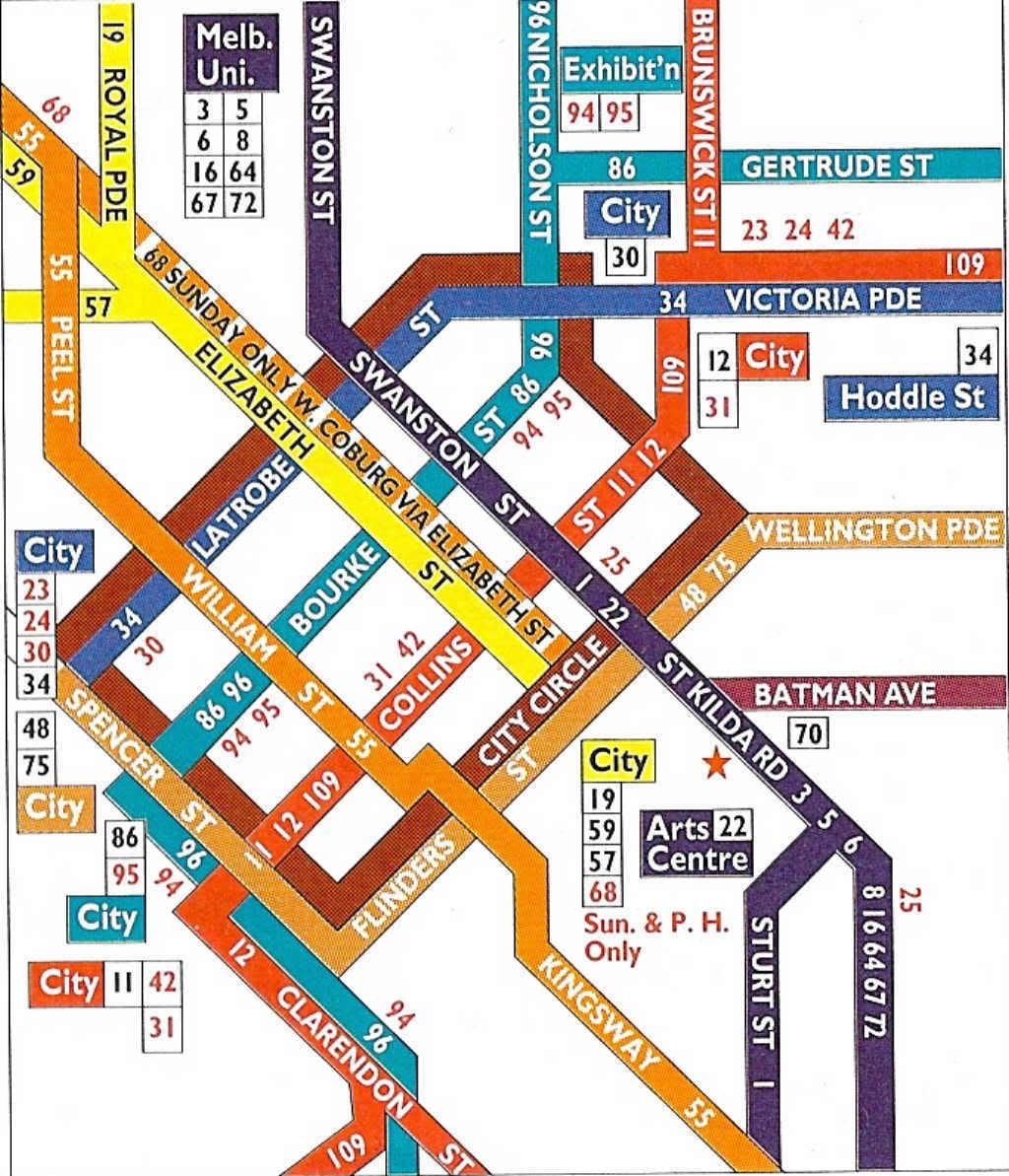 மெல்போர்ன், cbd டிராம் வரைபடம்