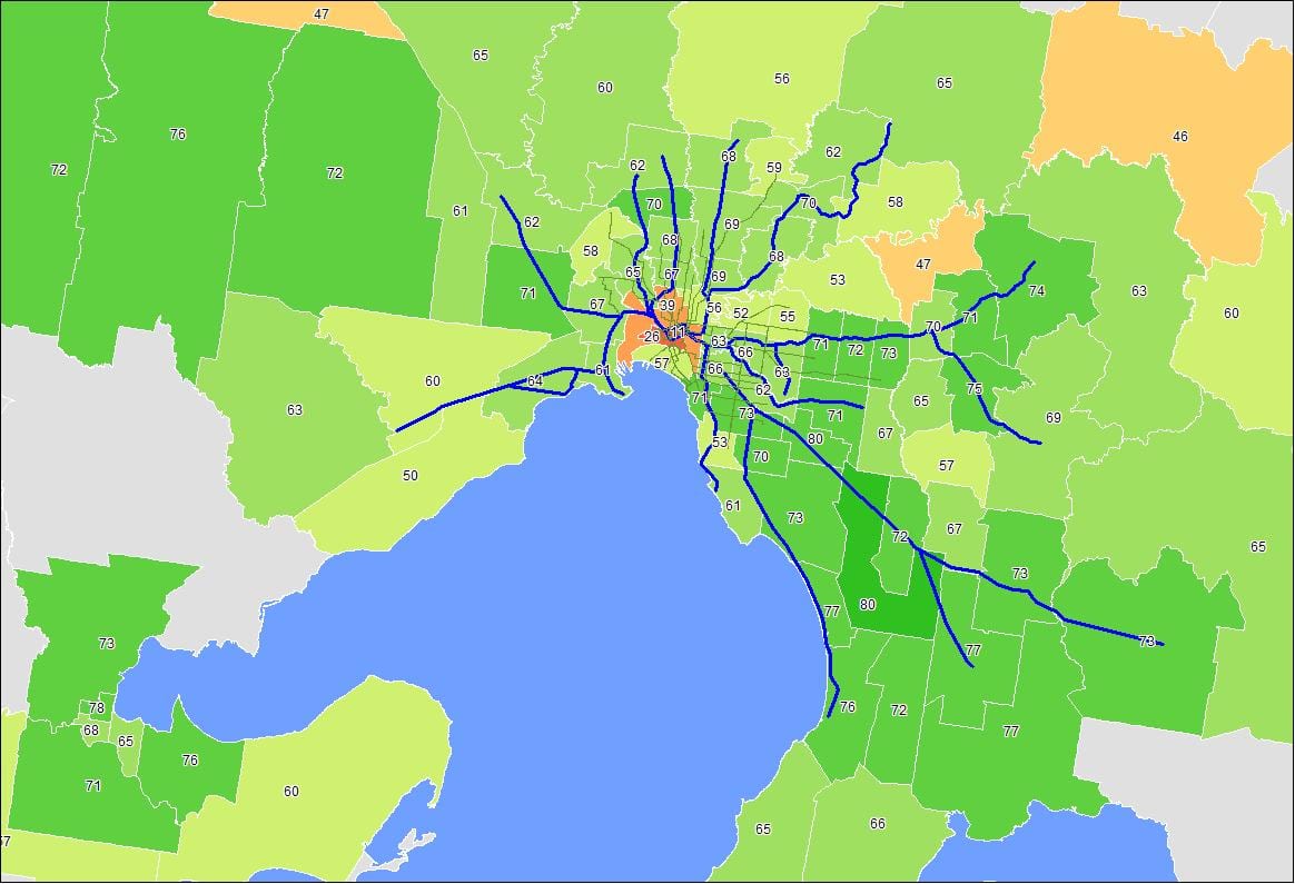வரைபடம் மெல்போர்ன், cbd