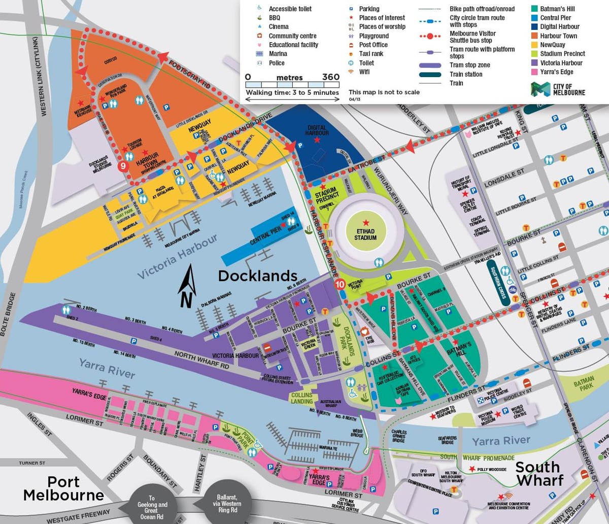 docklands வரைபடம் மெல்போர்ன்