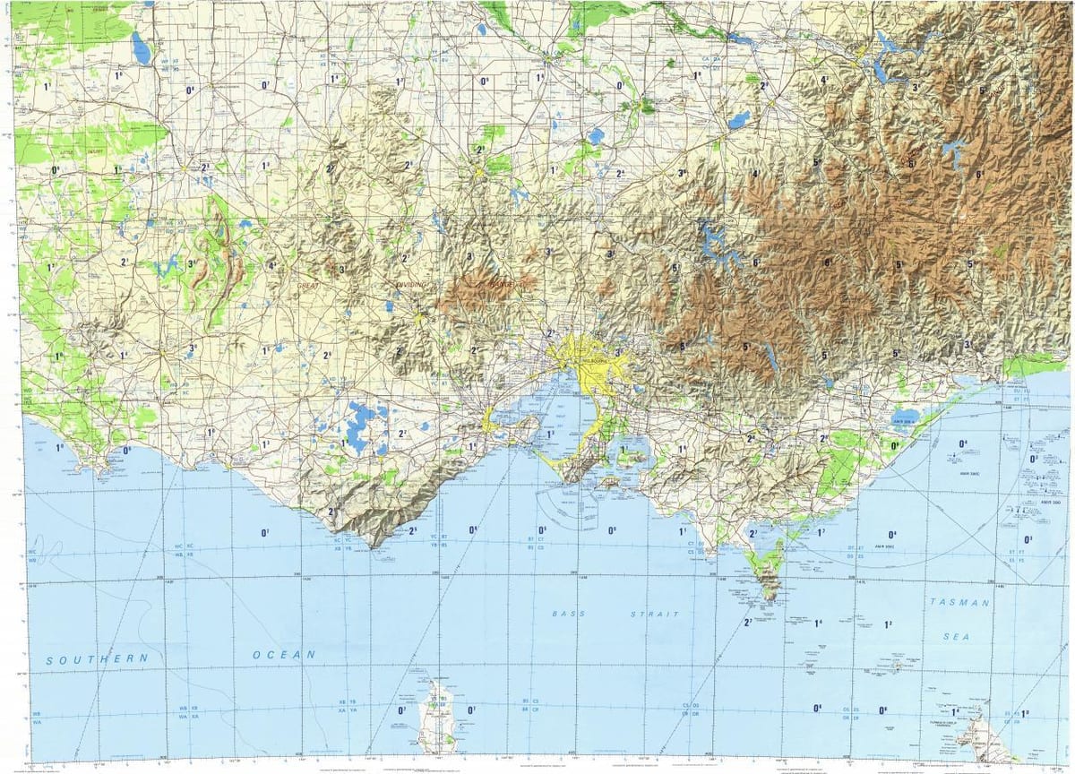 topographic வரைபடம், மெல்போர்ன்