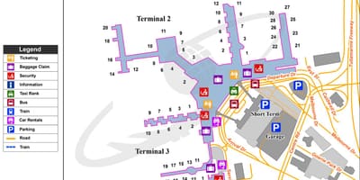 மெல்போர்ன் Tullamarine விமான நிலைய வரைபடம்